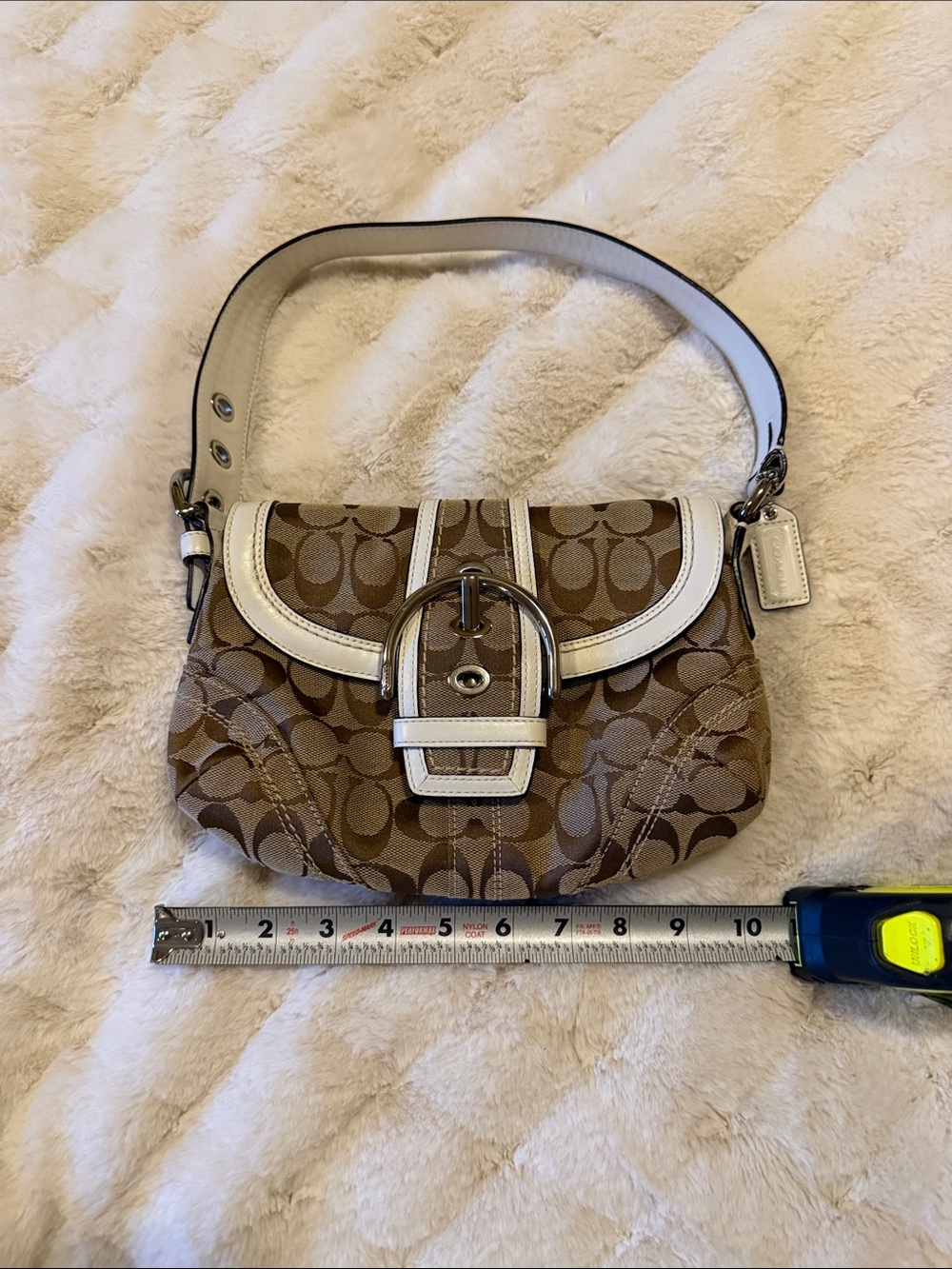 Coach Soho Signature Jacquard Flap Buckled Brown Shoulder Bag 2006 - Picture 10 of 12
